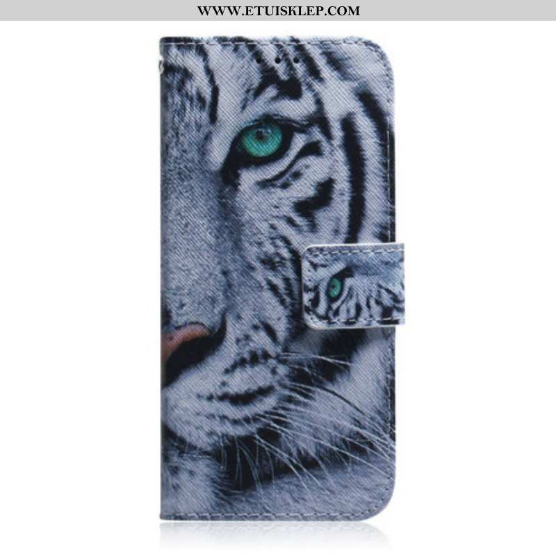 Skórzany Futerał do iPhone 13 Pro Max Twarz Tygrysa